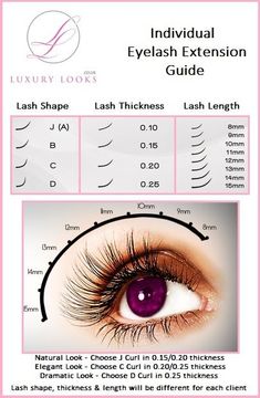 Size Chart Beauty Room Eyelash Extensions Lash Silk Eyelash Extension Guide Pesquisa Google More Eyelinertips Russian