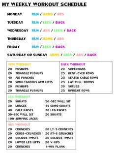 workout week planner