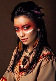 Native American Indian Native American Makeup, Native American Face Paint, American Actors, Maquillaje Halloween, Halloween Makeup, Halloween Halloween