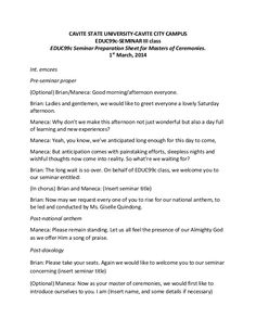 BEFORE THE SEMINAR *****Ladies and gentlemen, as we are ... BEFORE THE SEMINAR *****Ladies and gentlemen, as we are ...