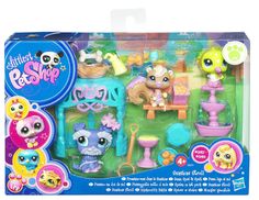 Littlest Pet Shop Portable Pets Gift Set Persian Cat Yorkie Terrier Dog pink NEW