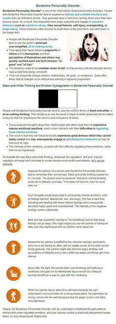 Borderline Personality Disorder and a very good explanation of the Black and White thinking. Gemini, Narcissistic Personality Disorder, Antisocial Personality, Abnormal Psychology, Mental Health Awareness