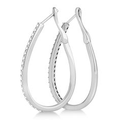 3.70Ct Pear Cut VVS1 Sparkle Diamond Hoop Dangle Earrings 14K White Gold