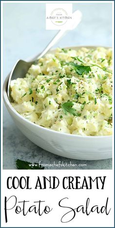 This delicious potato salad has all the classic potato salad ingredients such as hard-cooked eggs and a creamy mayonnaise dressing but it's kicked up with horseradish and the coolness of cucumber for an award-winning combination. #potatosalad #potato #sidedish