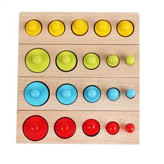HOT GIFT Beechwood MINI Cylinder Blocks Family Set Montessori Sensorial