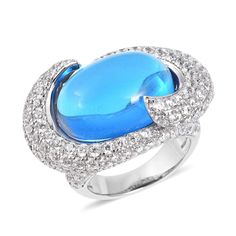 Shop LC Delivering Joy Statement Ring Yellow Plated Oval White Cubic Zirconia CZ Jewelry for Women Size 11 Ct 1.4