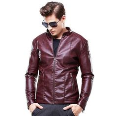 Mens Smooth Dictator Lambskin Leather Jacket Biker Jacket