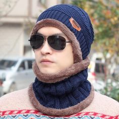 QKURT Hat Scarf Set Unisex for Men and Women Men Beanie Hat Scarf Set Winter Warm Knit Hat /& Neck Scarf for Skiing and Winter Outdoor Sports Activities