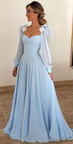Reem Arca Blue Prom Dresses Ocean