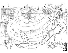Barbie Merliah Lost In The Whirlpool Coloring Page More Mermaid Sheets On Hellokids