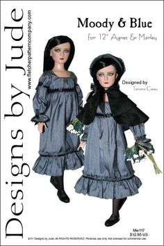 Flirty Dress Doll Clothes Sewing Pattern for 12/" Marley Wentworth Dolls Tonner