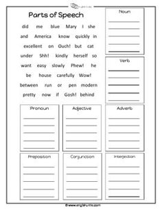 Worksheet Parts Of Speech Pdf Worksheets parts of speech graphing grammar circle and write each worksheet