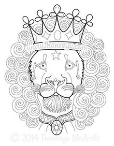 Dapper Animals Lion Coloring Page By Thaneeya