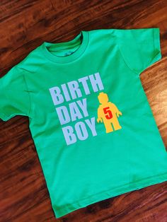 Birthday boy Lego shirt Disney, Birthday, Birthday Boy Shirts, Kids Birthday, Boy Birthday, 6th Birthday Parties