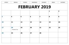 55 best printable february 2019 calendar template images in 2019 free calendar template 2019