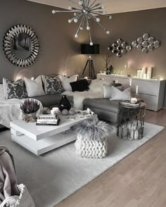 Contemporary Living Room in Cologne by @zeynepshome #homedecor #home #homestyle #luxurystyle #luxury #lamps #floor #designer #arquitectura #architect #autocad #render #architecturelovers #moderndesign #interiordesign #modernkitchen #architectureporn #ins Living Room Decor Cozy, Living Room Interior, Home Living Room, Living Room Grey, Living Decor