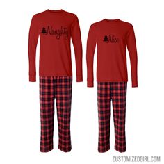 Comfy Holiday Pjs for Couples Tipsy Elves Naughty and Nice Matching Couple Christmas Pajamas