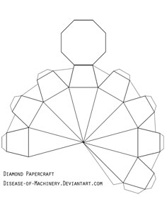 Printable Pyramid Template Color It Cut Out Fold And Diamond Or Gem Papercraft