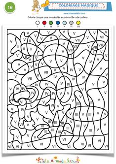 Funny Bird Color By Number Coloring Page See More Coloriage Magique Aux Chiffres Romains