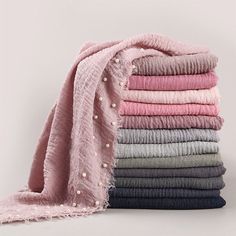 Crinkle scarf scarf in blue cotton Echarpe Foulard froissé coton bleu marine
