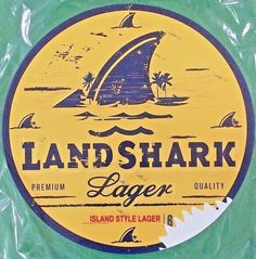 Landshark Lager Aluminum Collectible Sign 7/" Diameter