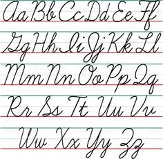 cursive alphabet letters