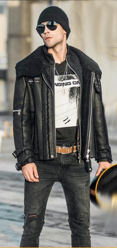 FASHION Uomo Brando Royal Blu Reale Cuoio Giacca da motociclista elegante classico