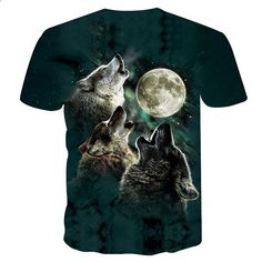 Casual Black Hoodie Yellow Teeth Howling Wolf Print Hooded Pullover