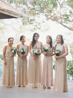 Metallic Bridesmaid Dresses