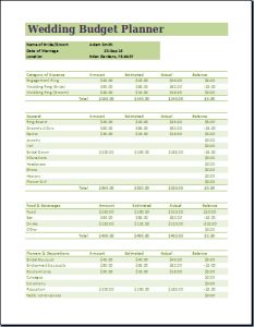 wedding budget planner template microsoft templates pinterest
