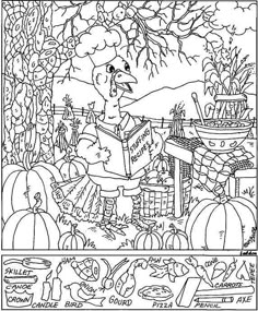 Thanksgiving Hidden Picture Coloring Page