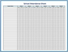 11 best attendance sheet