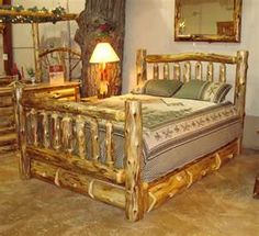 White Cedar Log Queen Bed W Under The Storage White Cedar Log Queen Bed W Under The Storage