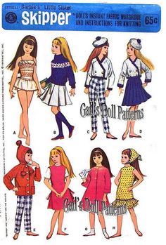 Barbie Vintage Doll Clothes WHOLE WARDROBE Pattern ~ Skipper Pepper