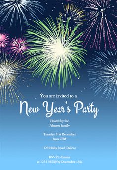 new years party invitation templates free