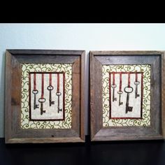 Empty Frame Burlap Twine And Old Skeleton Keys Embellished With Skeleton Key Display Pretty Way To Antique Keys