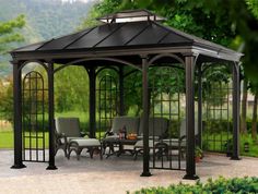 breathtaking patio gazebo with metal roof on very dark brown spray paint also a set of - Patio Gazebo Ideas breathtaking patio gazebo with metal roof on very dark brown spray paint also a set of - Patio Gazebo Ideas