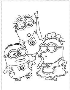 The Minion Character Girl And Boy Coloring Pages