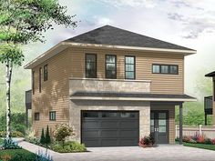 Modern Garage Apartment 062g-0081: 2-car garage apartment plan with modern style | 2-car Modern Garage Apartment 062g-0081: 2-car garage apartment plan with modern style | 2-car