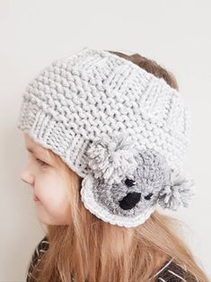 Unisex Bambini Paraorecchie Lavorati a Maglia con Animale Modello Ragazze e Ragazzi Paraorecchie