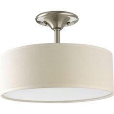 semi flush mount ceiling light with drum shade http