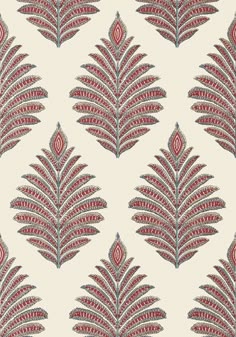 PALAMPORE LEAF, Red and Blue, AT78726, Collection Palampore from Anna French