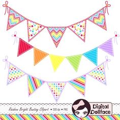 download these bunting banners to use for your party printables clipart banner
