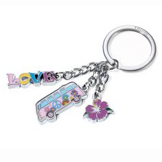 NEW KEY RING PURPLE VW CAMPER VAN KEYRING