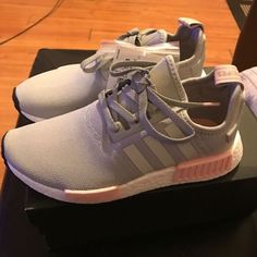 Adidas NMD R1 J Core Black White Mesh US Boys girl GS Youth