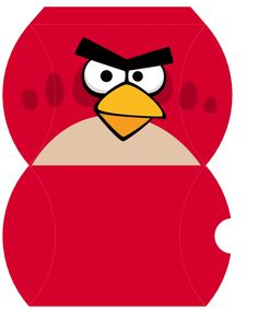red angry bird face template for sticking onto party bags party