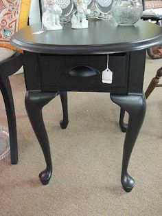 Queen Anne Style End Table Painted In Annie Sloan Chalk Paint French Queen Anne Side Table Redo