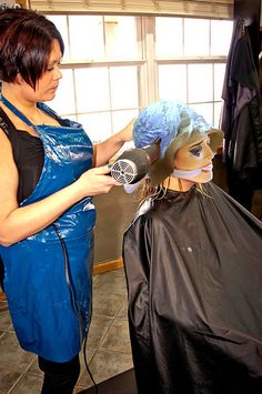 Hair stylist bdsm salon shave