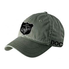 Navy Corpsman Hat Fleet Marine Force DAD Style Cotton Black FMF