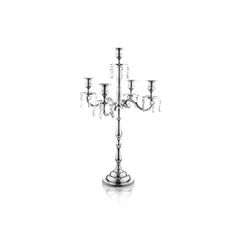 Classic Elegant Design Nickel Plated Aluminum Wedding Dangling Acrylic Crysta Dinner Party And Formal Event Centerpiece Klikel Traditional 16 Inch Silver 5 Candle Candelabra With Crystal Drops